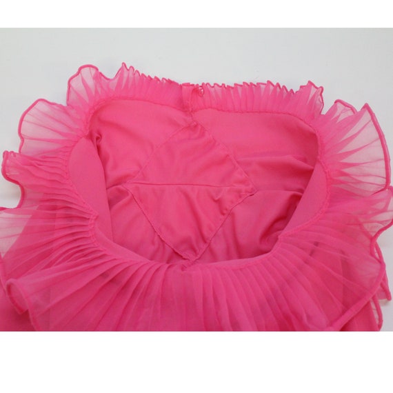 60's Hot Pink Nylon Pettipants with Sheer Pleated… - image 9