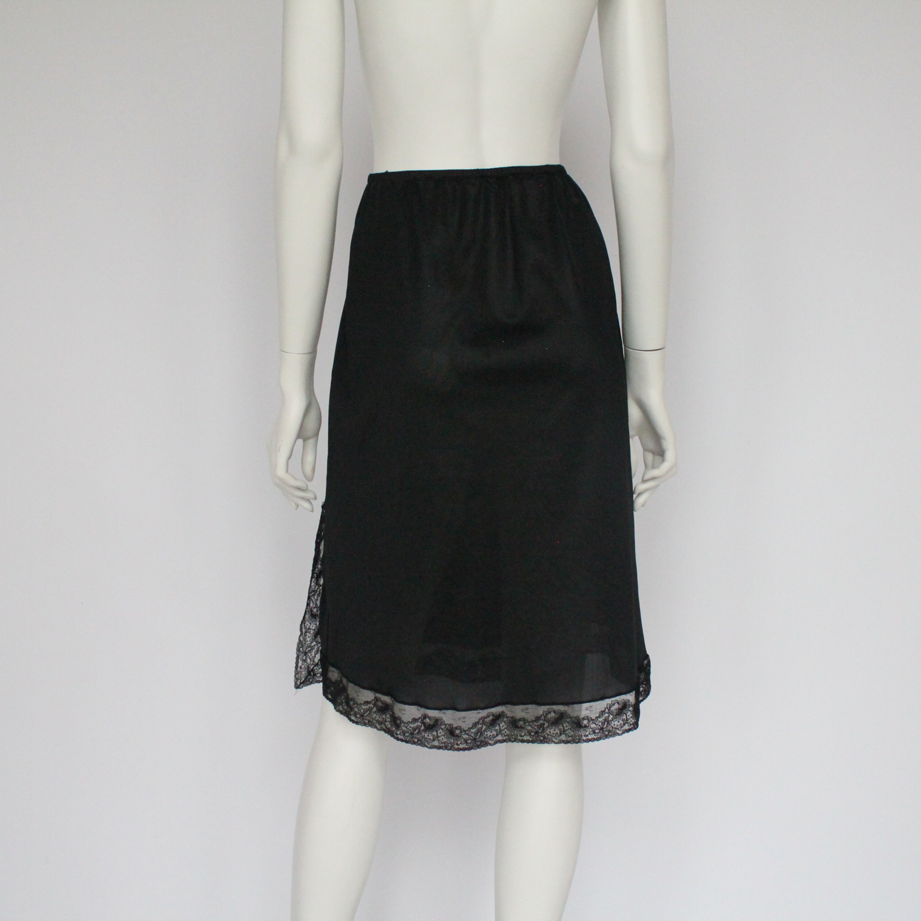 60's Black Half Slip with Lace Hem / Munsingwear / Vintage Etsy