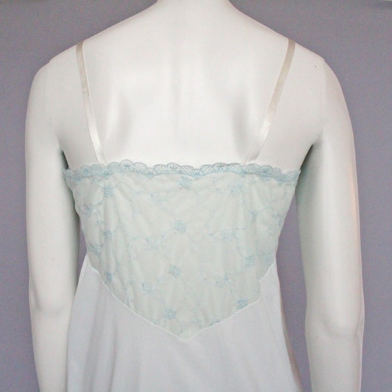 60's Van Raalte Light Blue Full Slip with Embroid… - image 9