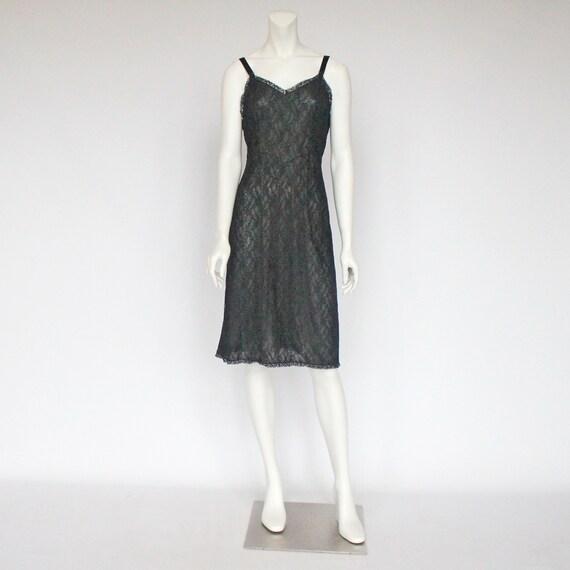 50s / 60's  Black All Lace Full Slip / Size 38 / … - image 3