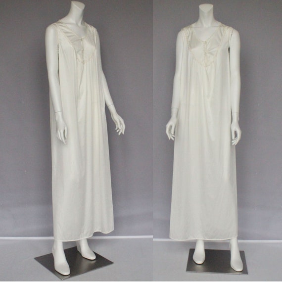 NWT Lorraine Long White Nightgown with Button Bod… - image 2