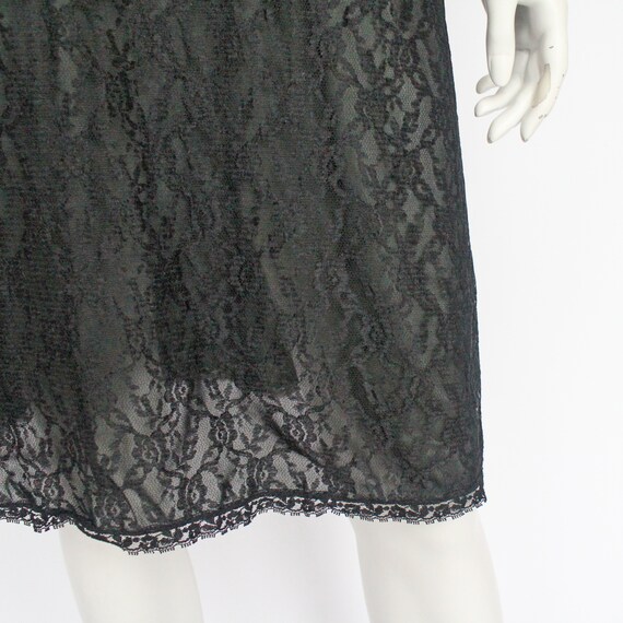 50s / 60's  Black All Lace Full Slip / Size 38 / … - image 7