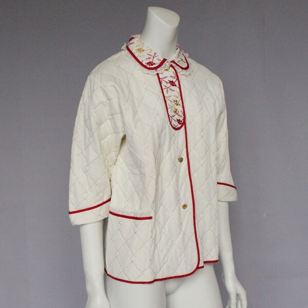 Embroidered Collar Bed Jacket main image 0