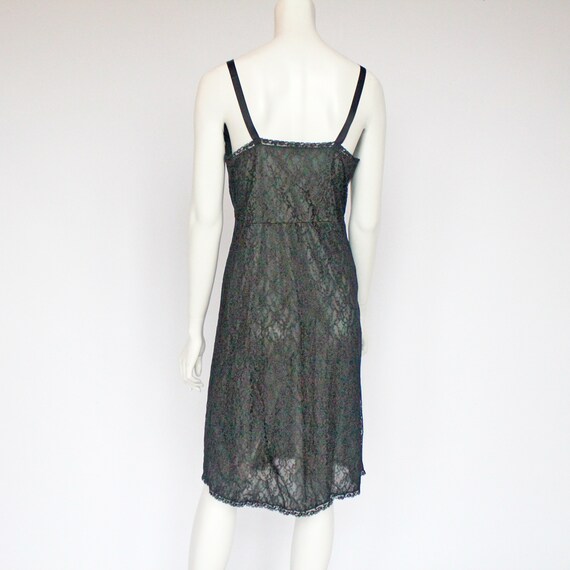 50s / 60's  Black All Lace Full Slip / Size 38 / … - image 9