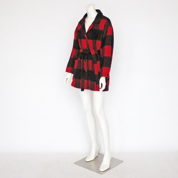 Vintage Woolrich Red and Black Buffalo Plaid Belt… - image 3