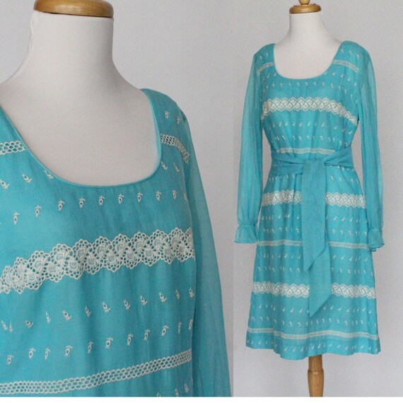 turquoise shift dress