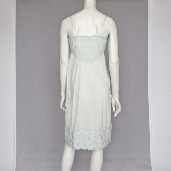 60's Van Raalte Light Blue Full Slip with Embroid… - image 8