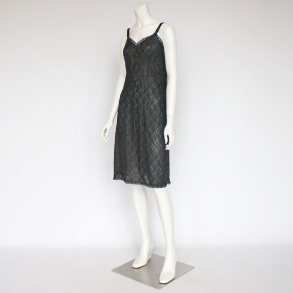 50s / 60's  Black All Lace Full Slip / Size 38 / … - image 5