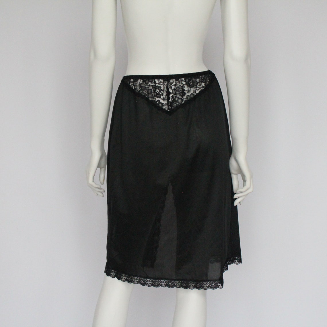 black half slip with lace trim
