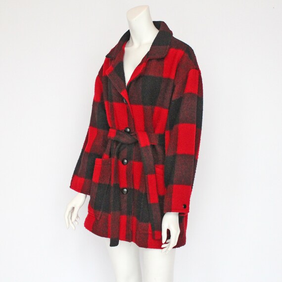 Vintage Woolrich Red and Black Buffalo Plaid Belt… - image 2