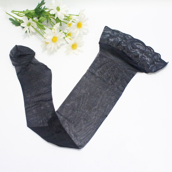 Thigh High Stockings Navy Blue Etsy