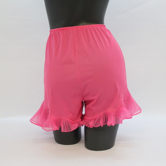 60's Hot Pink Nylon Pettipants with Sheer Pleated… - image 7