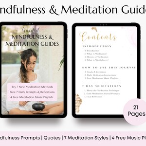 Digital guided mindfulness guide meditation guide templates for meditation gratitude prompts daily mindfulness journal meditation toolkit
