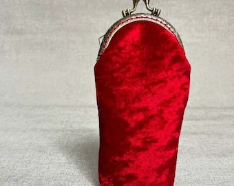 Rote Brillenhülle - Sonnenbrillenhülle, Brillenetui, Lesebrillenhülle, Brillenetui, Brillenetui, Vintage Klippverschluss