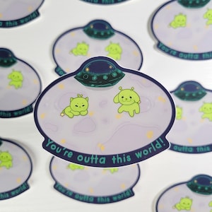 Glorp Alien Pet Sticker: Water-Resistant Vinyl Decal cat glorp space sticker
