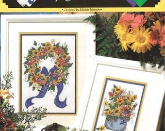 Great Big Graphs "Wildflower Wreath" Cross Stitch Chart #VCL-20127