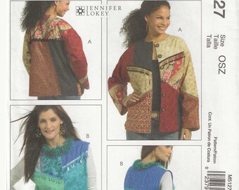 McCalls's Craft #M5127 Misses' Color Block Jacket & Vest Sewing Pattern Size OSZ (all sizes) UNCUT