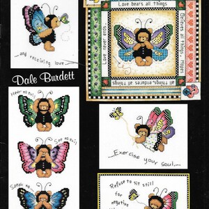 Dale Burdett&#39;s &quot;Wannabee Bears: Butterflies&quot; Cross Stitch Booklet #DB-N013