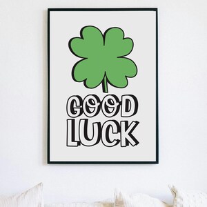 Poster da stampare per casa portafortuna, Buona fortuna, Good Luck, Stampa digitale, arredamento, poster, cartolina