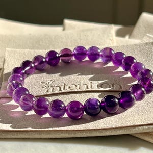 Amethyst Crystal Bracelet, Healing Crystal Jewelry, Gemstone Bracelet, Christmas Women Gift for Her, Calming Crystal, Health Crystal