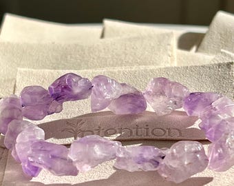 Amethyst Chips Crystal Bracelet, Amethyst Crystal Healing Jewelry, Christmas Gift for Women, Gemstone Jewelry, Handmade Bracelet