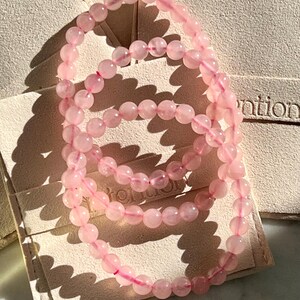 Rose Quartz Crystal Bracelet, Love Crystal, Gemstone Jewelry, Healing Crystal Gift for Her, Friendship Bracelet, Christmas Gift for Women