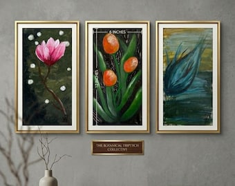Original painting; Flower Trio inspired by Downtown Miami (6 X 12)