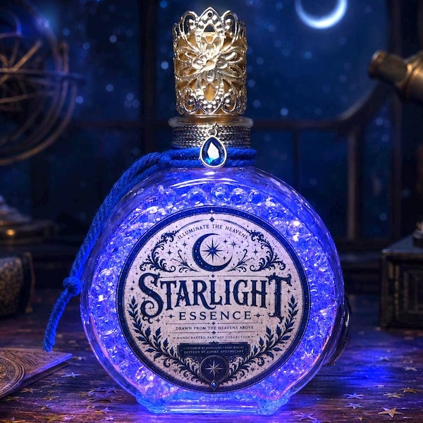 Light-Up Potion Bottle, Starlight Essence Celestial Apothecary Dec
