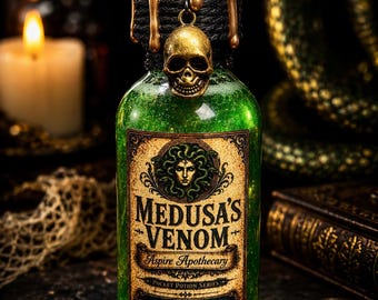 Medusa’s Venom Mini Potion Bottle | Greek Mythology Decor | Medusa Gift | Fantasy Apothecary Bottle | Gothic Collectible | Pocket Potion Ser