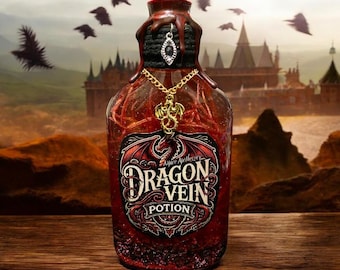 Dragon Vein Potion Bottle: Gothic Fantasy Decor, D&D RPG Prop