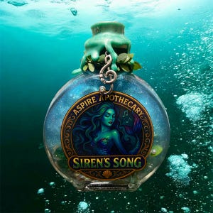 Siren&#39;s Song Potion Bottle: Mermaid Fantasy Apothecary Decor