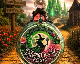 Frasco de poción que desafía la gravedad / Elixir que cambia de color / Objeto de colección de fantasía mágica / Exhibidor de boticario / Regalo único