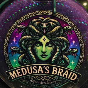 Frasco de poción de la trenza de Medusa / Decoración de la mitología griega / Objeto de colección de fantasía / Exhibidor de boticario / Regalo para amantes de las serpientes imagen 3