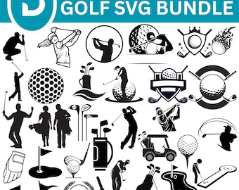 Golf SVG-paket: Golfboll Clipart, Sportdesign (digital nedladdning)