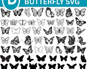Butterfly SVG Bundle, Cut Files, Clipart, Silhouette (Digital Download)