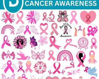 Bröstcancer SVG-paket, Rosa bandet-tröjadesigner, Överlevnadsstöd Cricut-filer