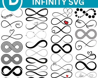 Infinity Symbol SVG Bundle, Heart, Love, Mr Mrs Clipart (Digital Download)