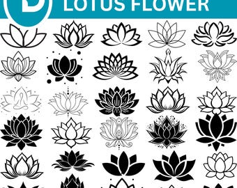 Lotusblomma SVG-paket Spirituell Yoga Clipart (svg, png, ai, eps)
