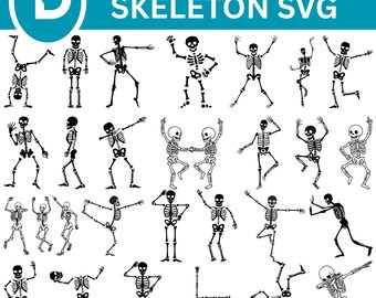 Dancing Skeleton SVG: Funny Halloween Clipart (Digital File)