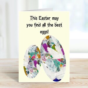 Easter Egg Collage Greeting Card: Printable Happy Easter (Digital Download)