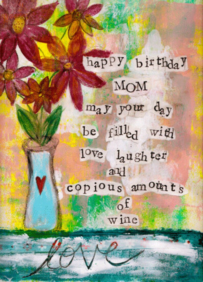 Joyeux anniversaire Maman 5 x 7 anniversaire vierge carte ...
