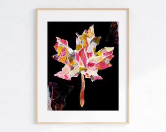 Abstract Maple Leaf Art Print: Autumn Wall Decor (Digital Download)