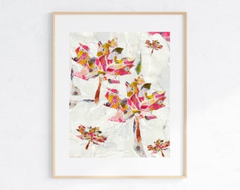 Maple Leaf Art Print: Abstract Fall Decor (Digital Download)