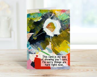 Floral Condolence Card: Printable Support Greeting (Digital Download)