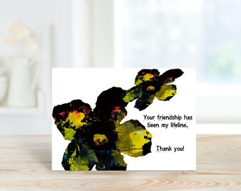 Friendship Thank You Card: Abstract Floral Art (Digital Download)