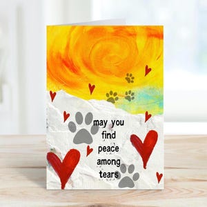 Biglietto di condoglianze digitale per animali domestici, biglietto di auguri stampabile, biglietto per la perdita di un animale domestico, download immediato, morte di un animale domestico, dolore, biglietto vuoto