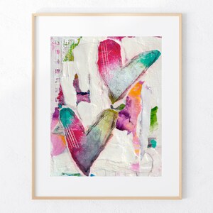 Multicolored Hearts Art Print: Abstract Love Collage (Digital Download)