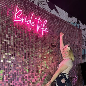 Letrero de neón personalizado para boda, decoración LED rosa para fiesta de boda, letrero de despedida de soltera personalizado para despedidas de soltera y fondos de fotos, decoración estética