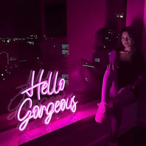 Hello Gorgeous Neon Sign | Custom Neon Sign |  Wedding Sign | Name Neon Sign | Personalized Gifts | Wall Decor | Home Decor | LED Neon Light