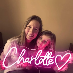 Letreros de neón con nombre para niños / Letrero de neón personalizado / Regalo de neón personalizado / Letrero de guardería / Decoración de pared y hogar / Letrero con nombre de familia para bodas / Letrero RGB